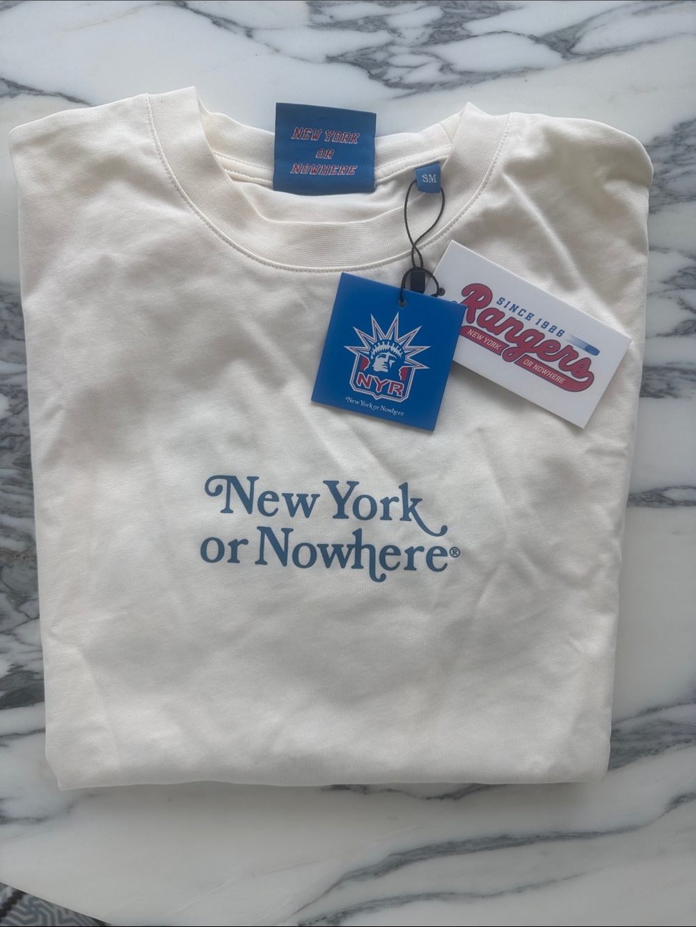 New York or Nowhere Cream Short Sleeve Tee - Rangers Graphic